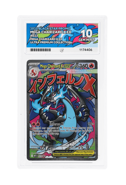 BuyGradedCards MEGA CHARIZARD X EX MEP023 ACE GEM MINT 10 - Mega Charizard X EX Ultra Premium Collection Black Star Promo 2025