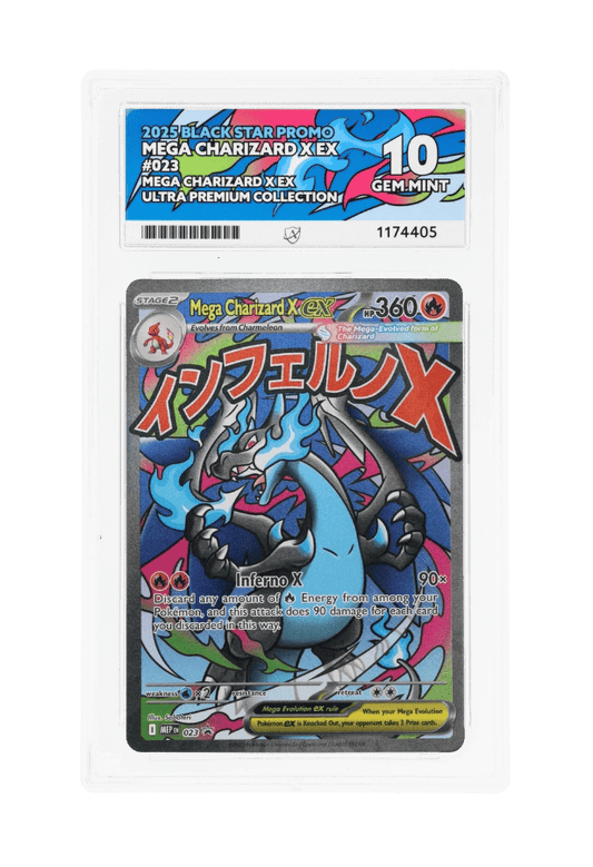 BuyGradedCards MEGA CHARIZARD X EX MEP023 ACE GEM MINT 10 - Mega Charizard X EX Ultra Premium Collection Black Star Promo 2025