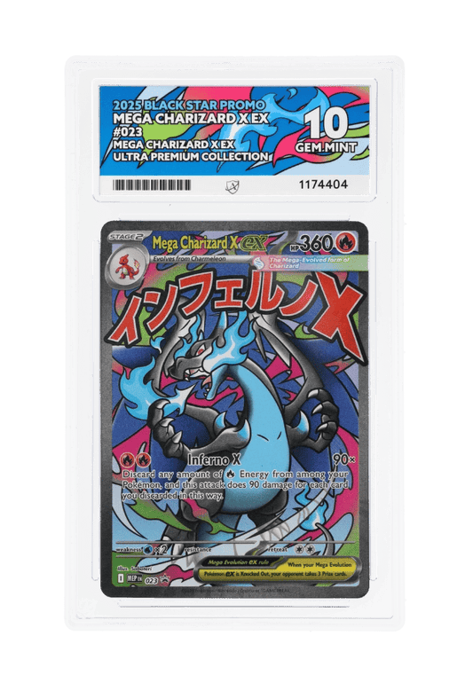 BuyGradedCards MEGA CHARIZARD X EX MEP023 ACE GEM MINT 10 - Mega Charizard X EX Ultra Premium Collection Black Star Promo 2025