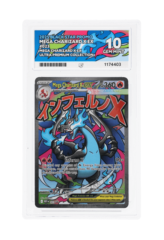 BuyGradedCards MEGA CHARIZARD X EX MEP023 ACE GEM MINT 10 - Mega Charizard X EX Ultra Premium Collection Black Star Promo 2025
