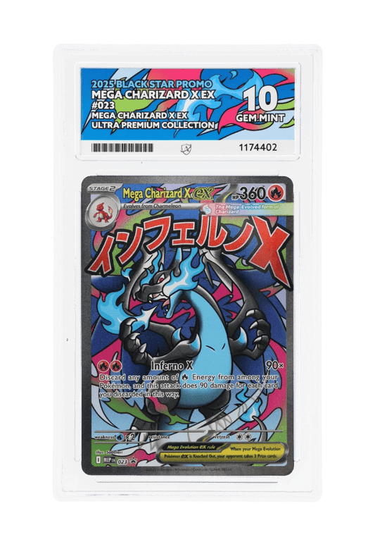BuyGradedCards MEGA CHARIZARD X EX MEP023 ACE GEM MINT 10 - Mega Charizard X EX Ultra Premium Collection Black Star Promo 2025