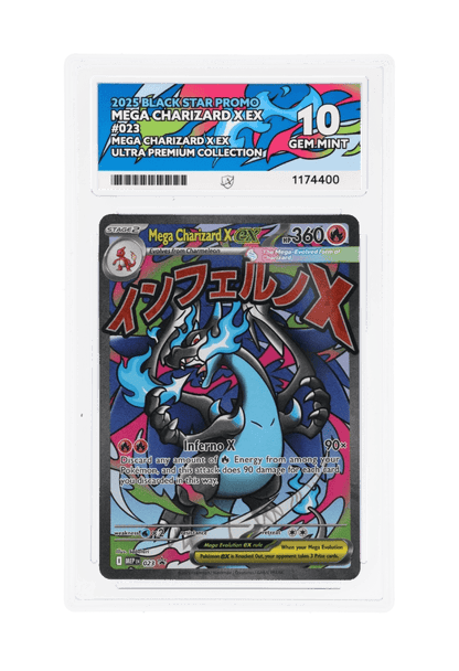BuyGradedCards MEGA CHARIZARD X EX MEP023 ACE GEM MINT 10 - Mega Charizard X EX Ultra Premium Collection Black Star Promo 2025