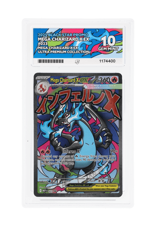 BuyGradedCards MEGA CHARIZARD X EX MEP023 ACE GEM MINT 10 - Mega Charizard X EX Ultra Premium Collection Black Star Promo 2025