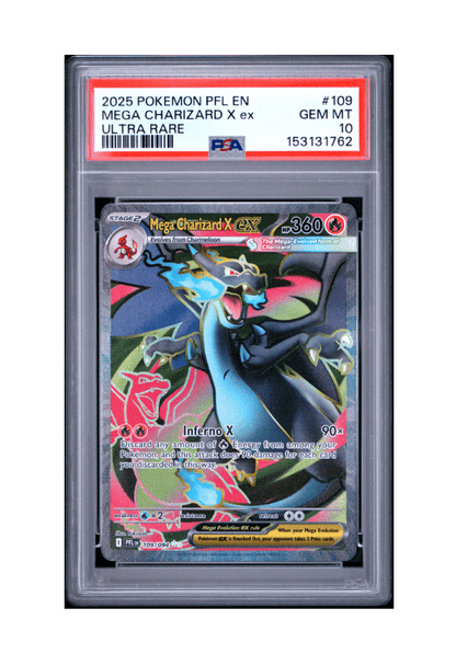 BuyGradedCards MEGA CHARIZARD X EX UR 109/094 PSA GEM MINT 10 - Phantasmal Flames 2025