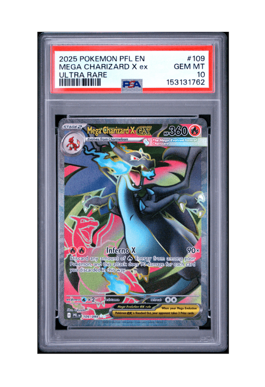 BuyGradedCards MEGA CHARIZARD X EX UR 109/094 PSA GEM MINT 10 - Phantasmal Flames 2025