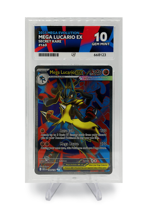 BuyGradedCards MEGA LUCARIO EX SR 160/132 ACE GEM MINT 10 - Mega Evolution 2025