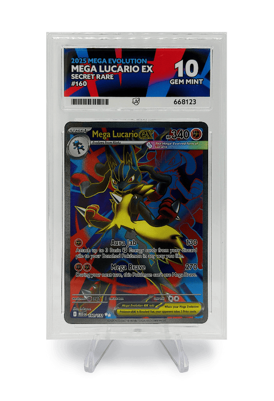 BuyGradedCards MEGA LUCARIO EX SR 160/132 ACE GEM MINT 10 - Mega Evolution 2025
