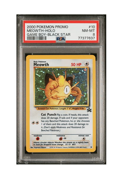 BuyGradedCards MEOWTH HOLO 10 PSA NM-MT 8 - Game Boy Black Star Promo 2000