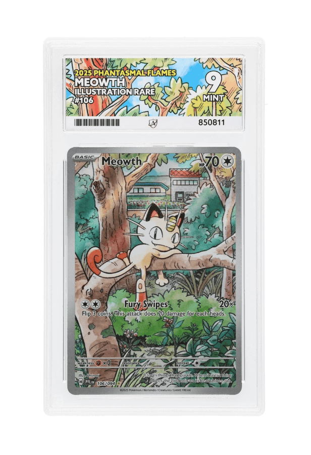 BuyGradedCards MEOWTH IR 106/094 ACE MINT 9 - Phantasmal Flames 2025