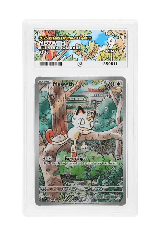 BuyGradedCards MEOWTH IR 106/094 ACE MINT 9 - Phantasmal Flames 2025