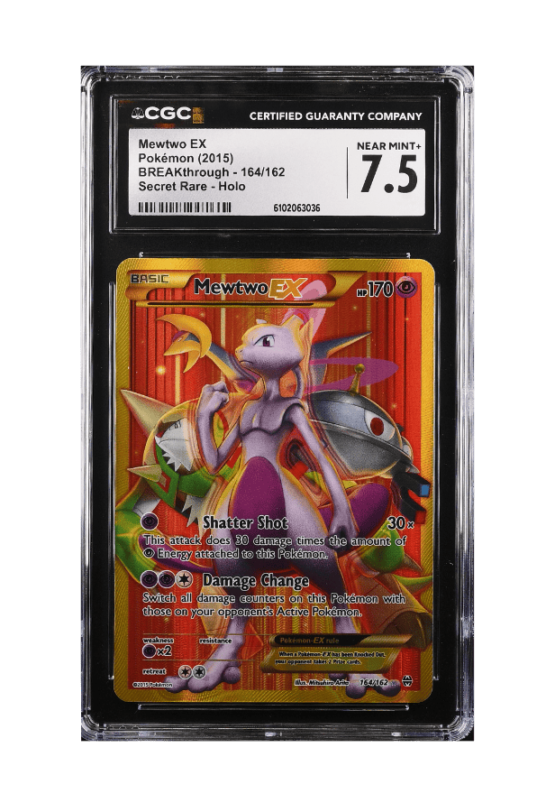 BuyGradedCards MEWTWO EX SR 164/162 CGC NEAR MINT+ 7.5 - BREAKthrough 2015