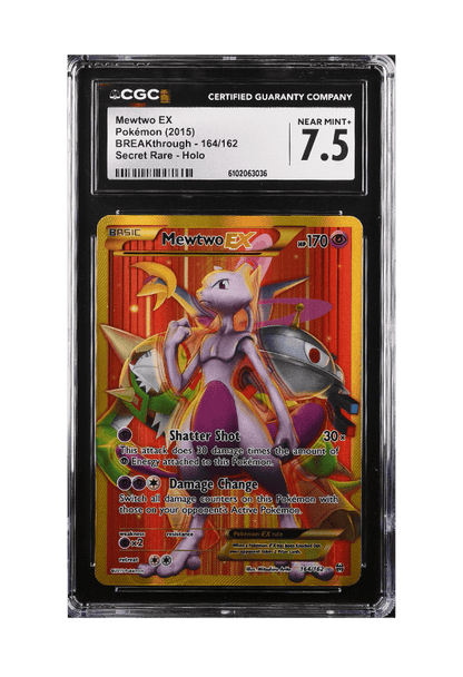 BuyGradedCards MEWTWO EX SR 164/162 CGC NEAR MINT+ 7.5 - BREAKthrough 2015