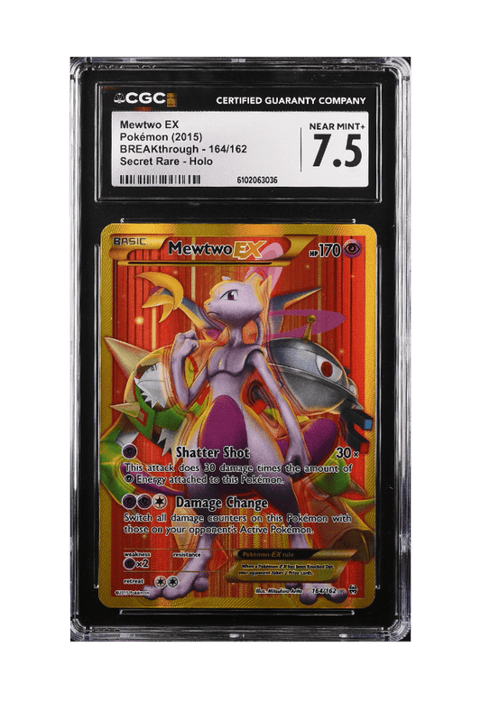 BuyGradedCards MEWTWO EX SR 164/162 CGC NEAR MINT+ 7.5 - BREAKthrough 2015