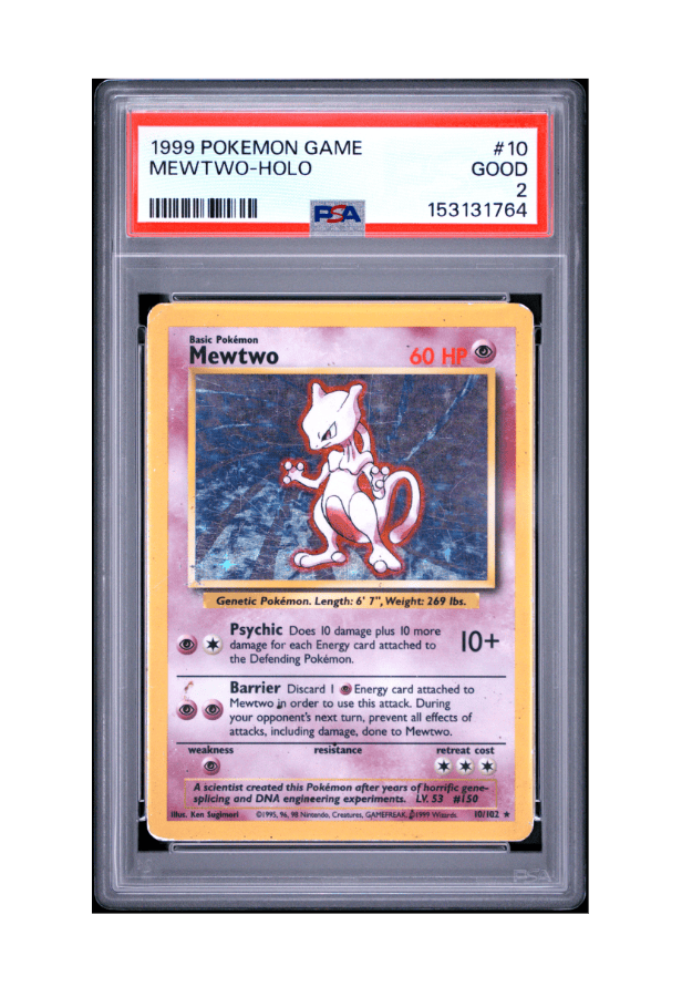 BuyGradedCards MEWTWO HOLO 10/102 PSA GOOD 2 - Pokemon Base Set 1999