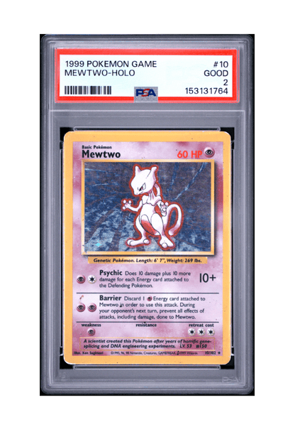 BuyGradedCards MEWTWO HOLO 10/102 PSA GOOD 2 - Pokemon Base Set 1999