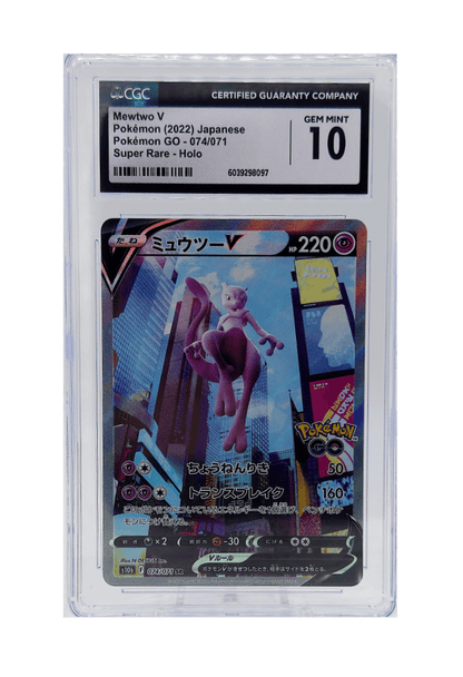 BuyGradedCards MEWTWO V SR 074/071 CGC GEM MINT 10 - Japanese Pokemon GO 2022