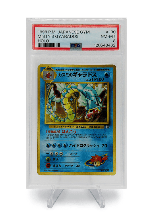 BuyGradedCards MISTY’S GYARADOS HOLO 130 PSA NM-MT 8 - Pokemon Japanese Gym 1998