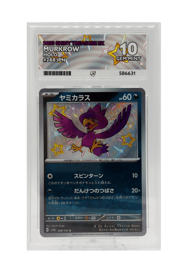 BuyGradedCards MURKROW 288/190 ACE GEM MINT 10 - Shiny Treasure EX 2023