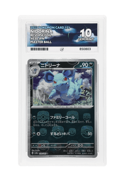 BuyGradedCards NIDORINA MASTERBALL REVERSE HOLO 030/165 ACE GEM MINT 10 - Pokemon Japanese 151 2023