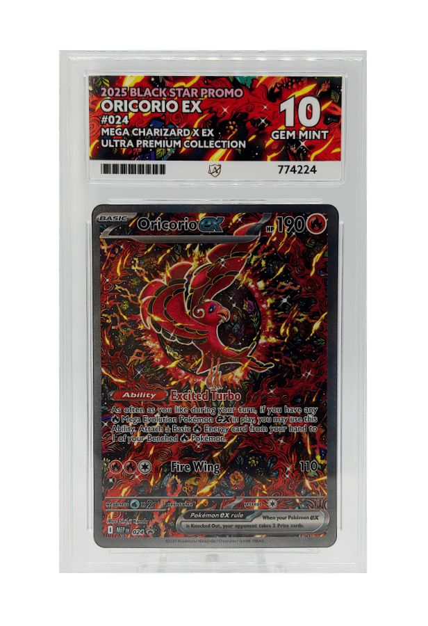 BuyGradedCards ORICORIO EX MEP024 ACE GEM MINT 10 - Mega Charizard X EX Ultra Premium Collection Black Star Promo 2025