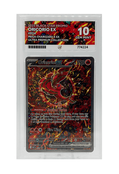 BuyGradedCards ORICORIO EX MEP024 ACE GEM MINT 10 - Mega Charizard X EX Ultra Premium Collection Black Star Promo 2025