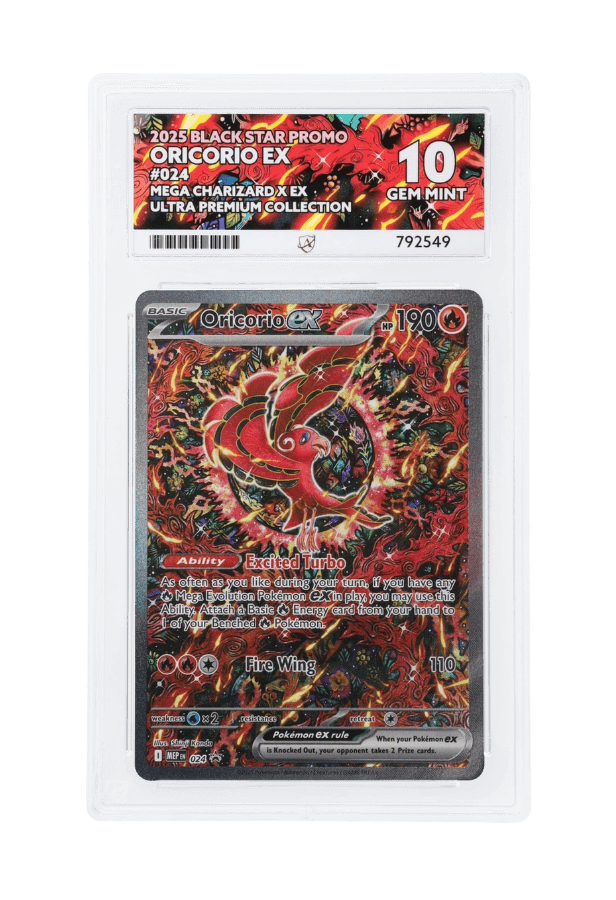 BuyGradedCards ORICORIO EX MEP024 ACE GEM MINT 10 - Mega Charizard X EX Ultra Premium Collection Black Star Promo 2025