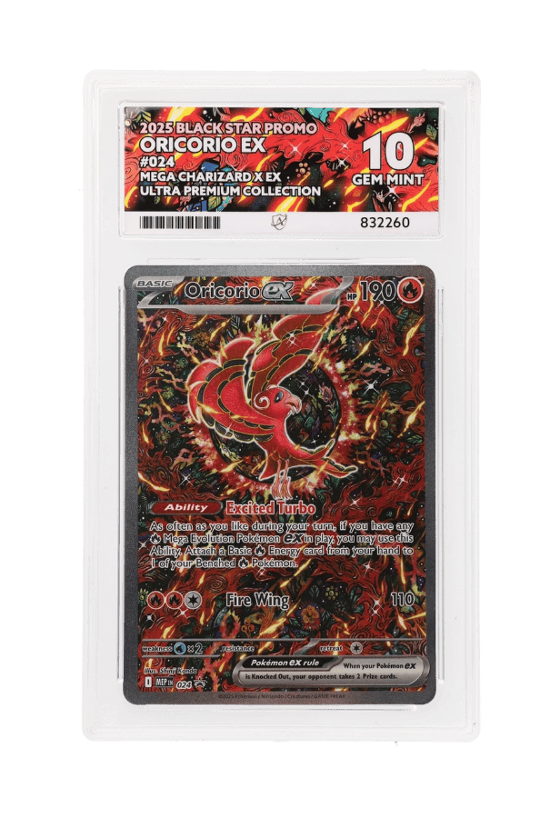 BuyGradedCards ORICORIO EX MEP024 ACE GEM MINT 10 - Mega Charizard X EX Ultra Premium Collection Black Star Promo 2025