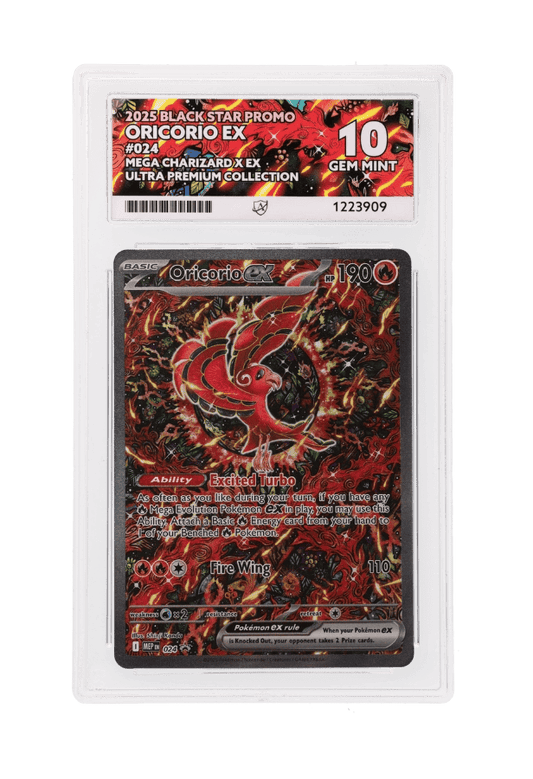 BuyGradedCards ORICORIO EX MEP024 ACE GEM MINT 10 - Mega Charizard X EX Ultra Premium Collection Black Star Promo 2025