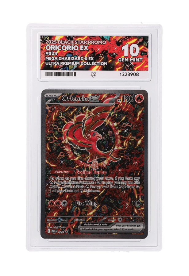 BuyGradedCards ORICORIO EX MEP024 ACE GEM MINT 10 - Mega Charizard X EX Ultra Premium Collection Black Star Promo 2025