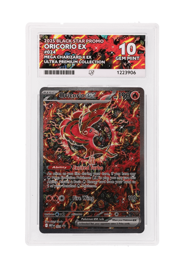 BuyGradedCards ORICORIO EX MEP024 ACE GEM MINT 10 - Mega Charizard X EX Ultra Premium Collection Black Star Promo 2025
