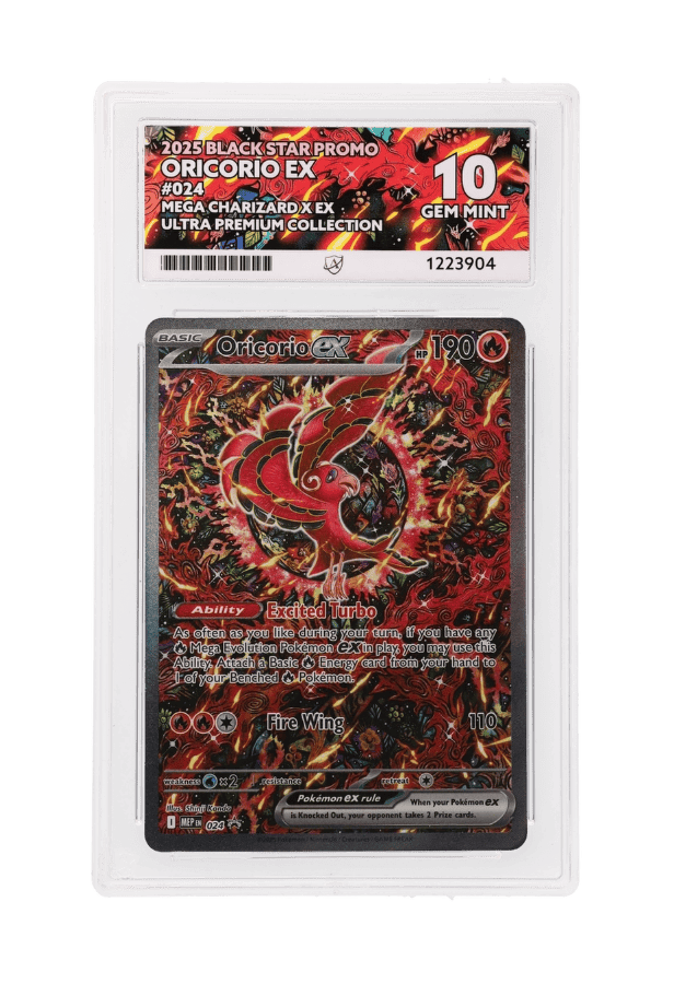 BuyGradedCards ORICORIO EX MEP024 ACE GEM MINT 10 - Mega Charizard X EX Ultra Premium Collection Black Star Promo 2025