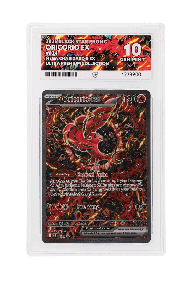 BuyGradedCards ORICORIO EX MEP024 ACE GEM MINT 10 - Mega Charizard X EX Ultra Premium Collection Black Star Promo 2025