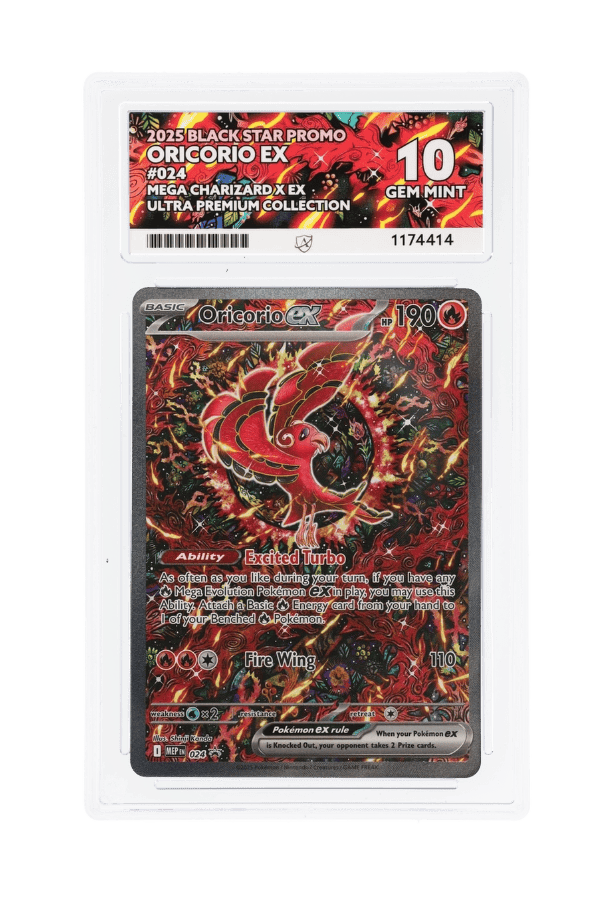 BuyGradedCards ORICORIO EX MEP024 ACE GEM MINT 10 - Mega Charizard X EX Ultra Premium Collection Black Star Promo 2025