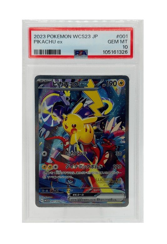 BuyGradedCards PIKACHU EX 001/030 PSA GEM MINT 10 - Pokemon Japanese World Championships 2023