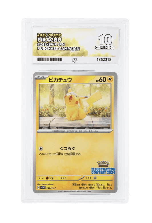 BuyGradedCards PIKACHU EX 242/SV-P (Illustration Contest 2024) ACE GEM MINT 10 - JPN Purchase Campaign Promo 2025