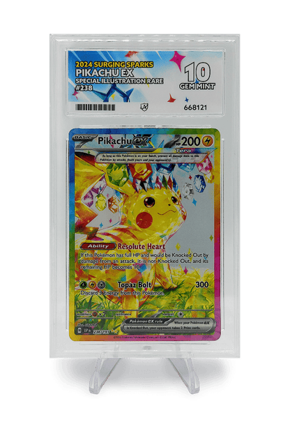 238 191 pokemon card TCG Pikachu EX Full Art 238/191 Surging Sparks SIR Special Illustration Rare Holo Gold Plate, Toys & Collectibles, Trading Cards, Raw Singles on Carousell ex has been Knocked Out PIKACHU EX SIR 238/191 ACE