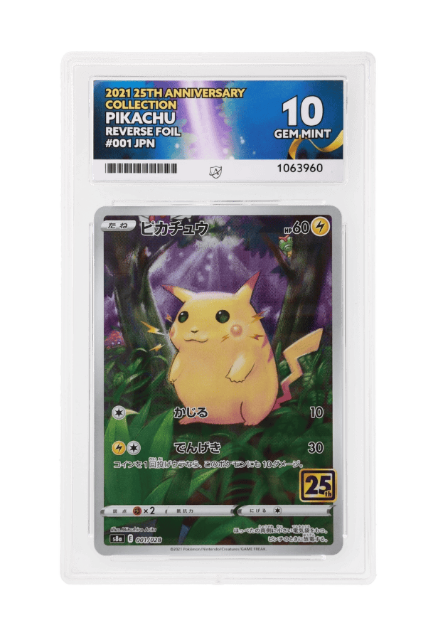 BuyGradedCards PIKACHU REVERSE FOIL 001/028 ACE GEM MINT 10 - 25th Anniversary Collection 2021 (JPN)
