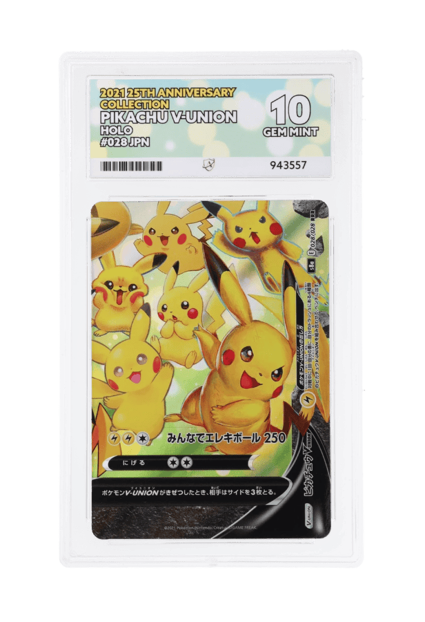 BuyGradedCards PIKACHU V-UNION HOLO 028/028 ACE GEM MINT 10 - 25th Anniversary Collection 2021 (JPN)