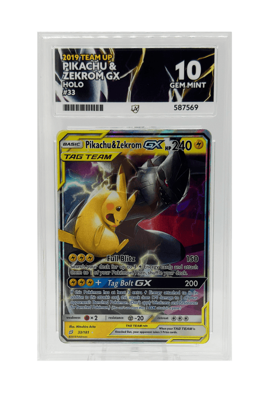 BuyGradedCards PIKACHU & ZEKROM GX 33/181 ACE GEM MINT 10 - Team Up 2019
