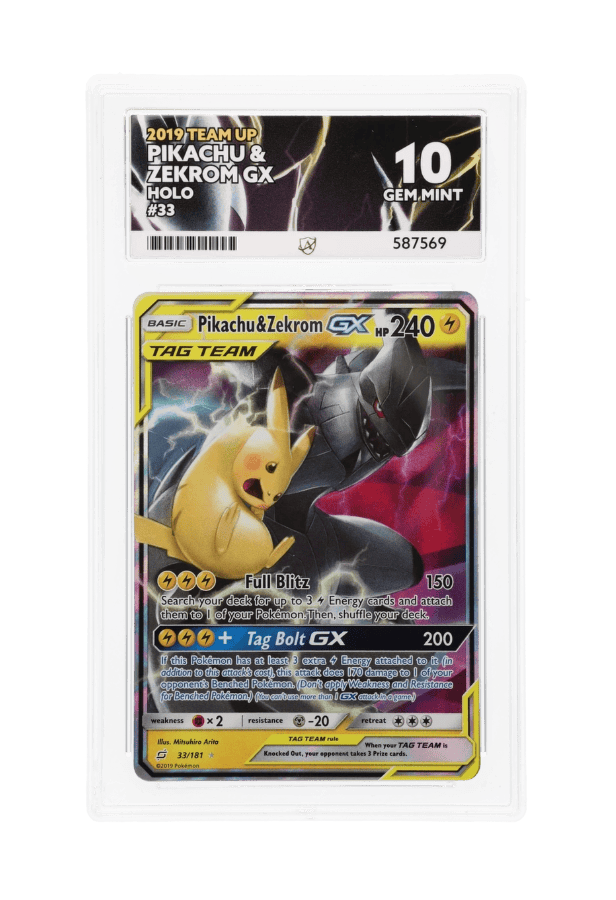 BuyGradedCards PIKACHU & ZEKROM GX 33/181 ACE GEM MINT 10 - Team Up 2019