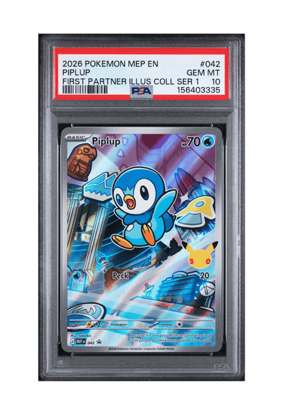 BuyGradedCards PIPLUP MEP042 PSA GEM MINT 10 - First Partner Illustration Collection Series 1 Promo 2026