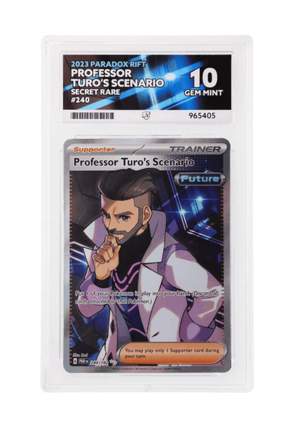 BuyGradedCards PROFESSOR TURO’S SCENARIO SR 240/182 ACE GEM MINT 10 - Paradox Rift 2023