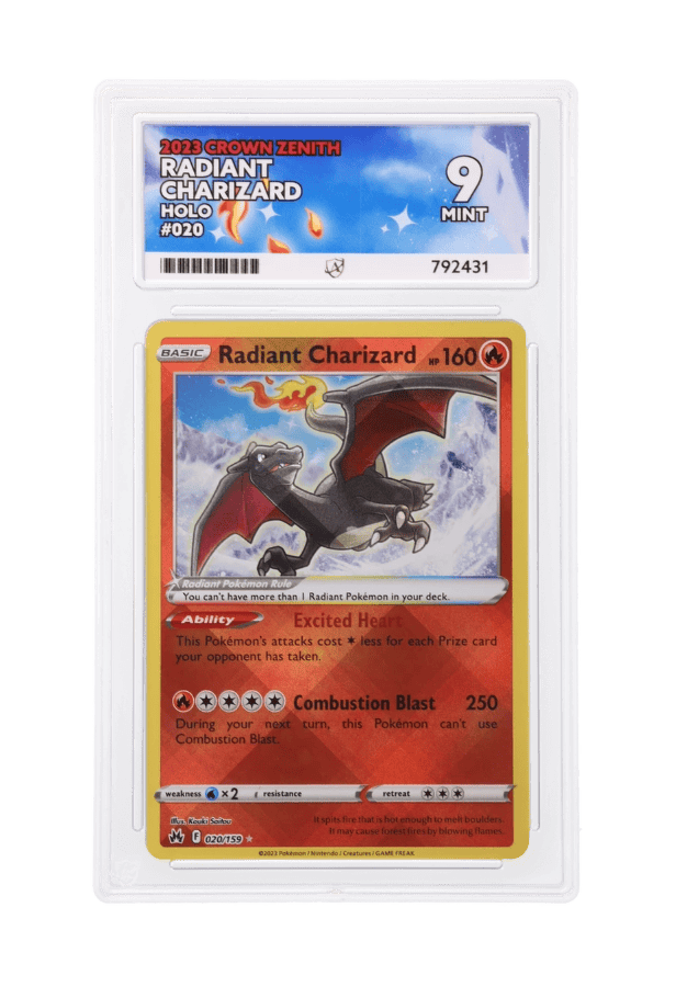 BuyGradedCards RADIANT CHARIZARD HOLO 020/159 ACE MINT 9 - Crown Zenith 2023