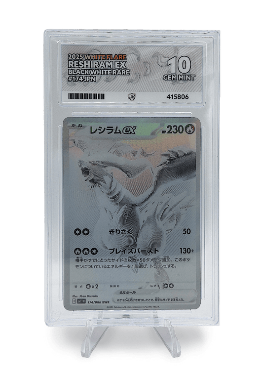 BuyGradedCards RESHIRAM EX BWR 174/086 ACE GEM MINT 10 - White Flare 2025