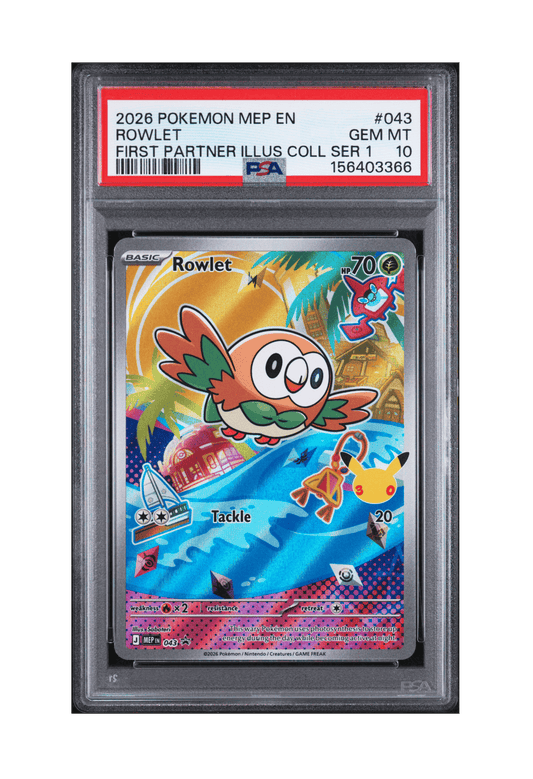BuyGradedCards ROWLET MEP043 PSA GEM MINT 10 - First Partner Illustration Collection Series 1 Promo 2026