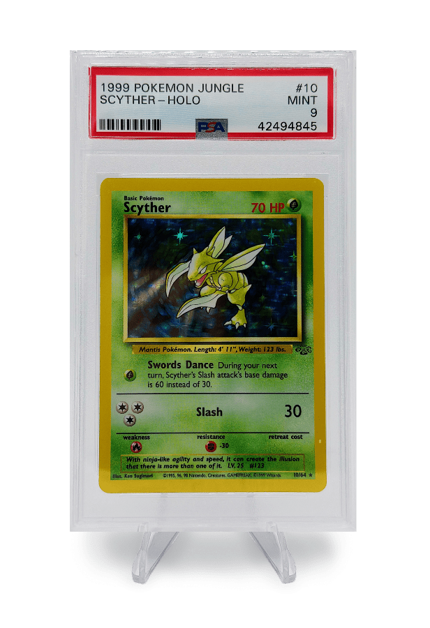 BuyGradedCards SCYTHER HOLO 10/64 PSA MINT 9 - Pokemon Jungle 1999