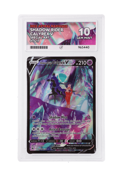 BuyGradedCards SHADOW RIDER CALYREX V SA TG17/TG30 ACE GEM MINT 10 - Astral Radiance 2022
