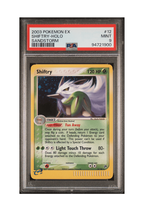 BuyGradedCards SHIFTRY HOLO 12/100 PSA MINT 9 - Pokemon EX Sandstorm 2003