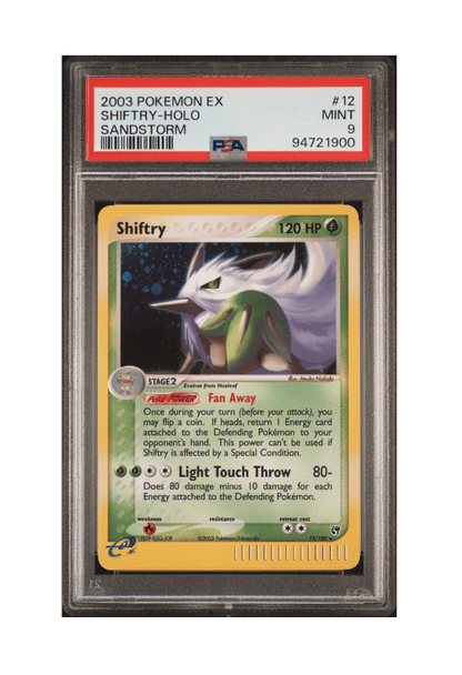 BuyGradedCards SHIFTRY HOLO 12/100 PSA MINT 9 - Pokemon EX Sandstorm 2003