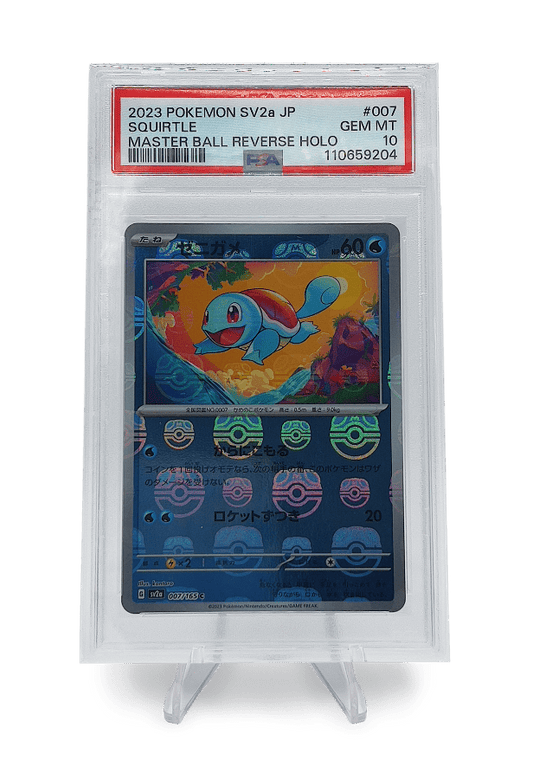 BuyGradedCards SQUIRTLE MASTERBALL REVERSE HOLO 007/165 PSA GEM MINT 10 – Pokémon Japanese 151 2023